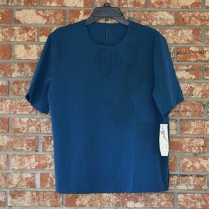 G. W. Blue Short Sleeve Top NWT